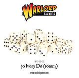 Warlord Games - D6 Dice: 30 Ivory D6 (10mm)